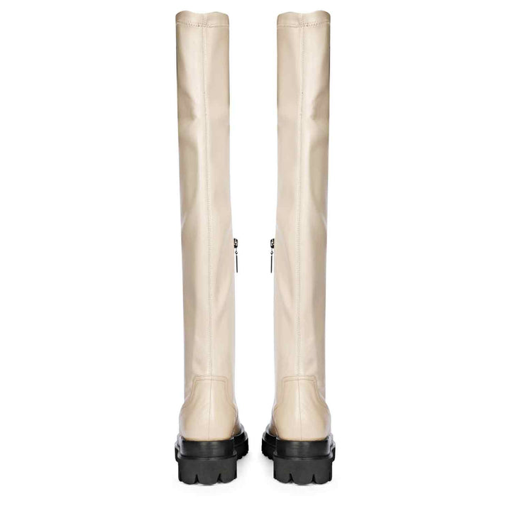 Saint Malia taupe thigh high boots, back pair view