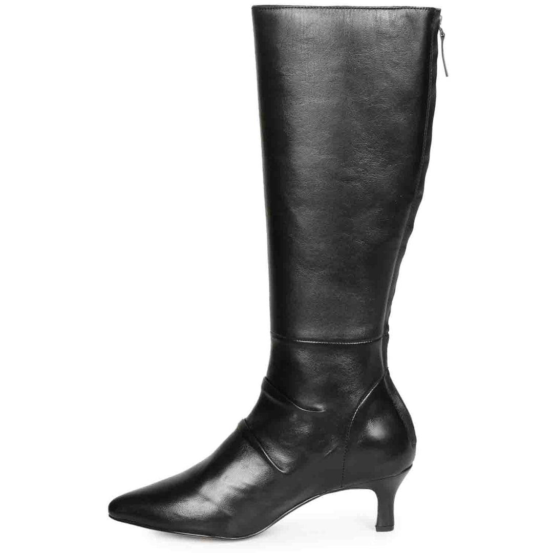 Saint Nadine black knee high boots, alternate side view of slouchy leather
