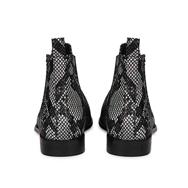 Saint Rory luxury chelsea boots men black snake print leather – back view