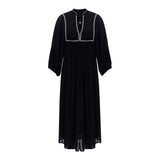 Saint Womens Charcoal Viscose Crepe Midi Dress