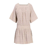Saint Womens Ivory Printed Cotton Cambric Short Dress