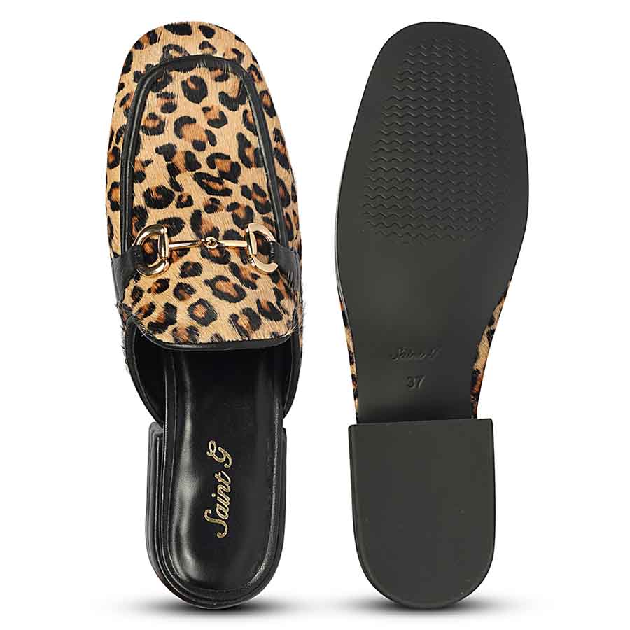 Best ladies leopard print pony hair-on leather horsebit moccasins, women's top and sole flat lay, UK