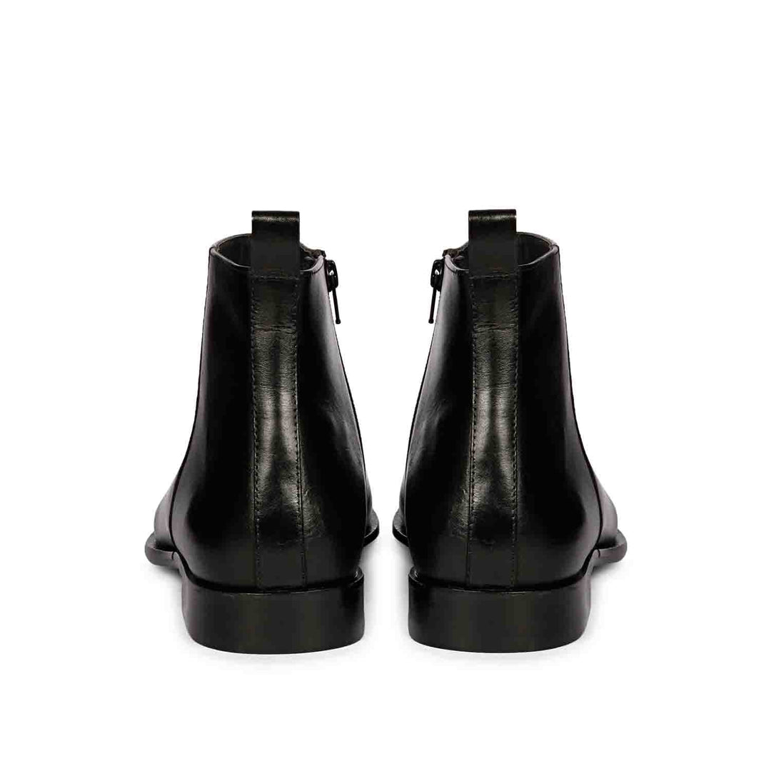 Black Leather Chelsea Boots for Men, Back Pair View - Handcrafted UK