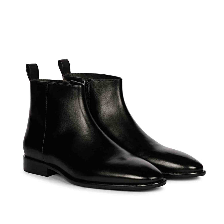 Saint Theo Black Leather Chelsea Boots - Pair View, Men's UK