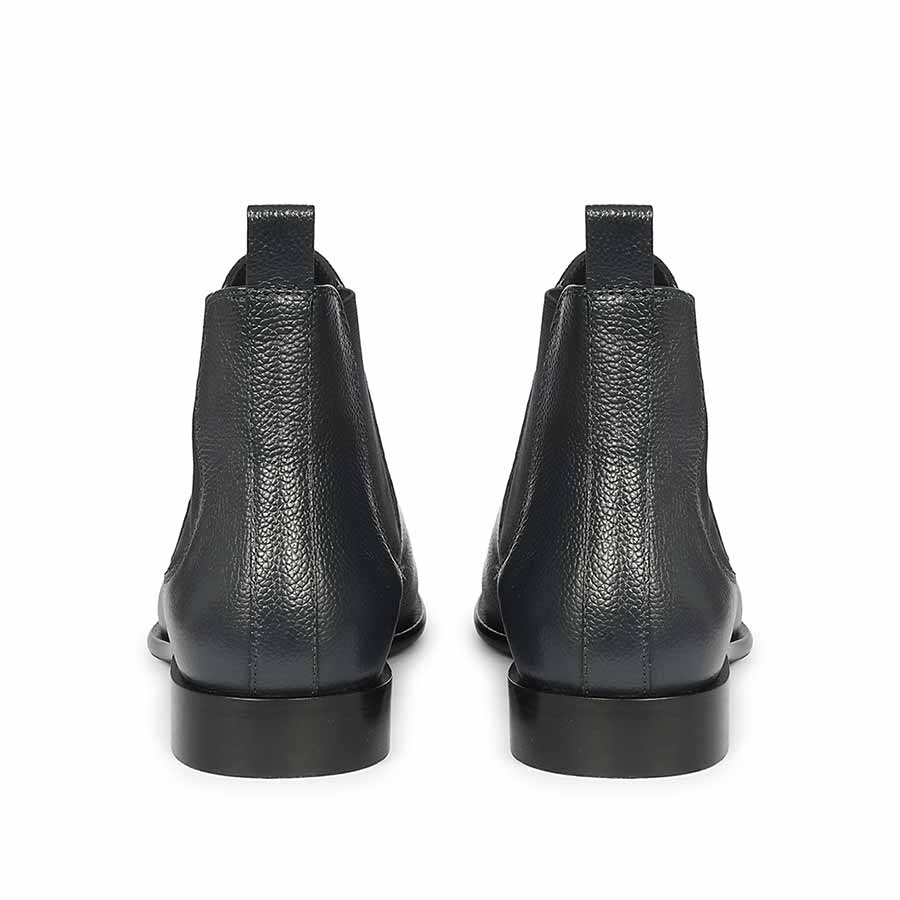 Saint Tomas navy premium mens chelsea boots – back view