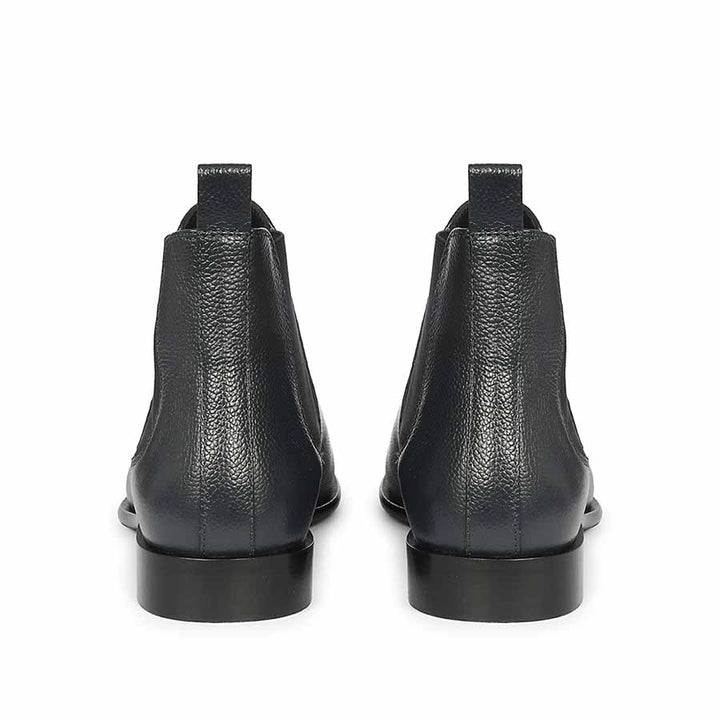 Saint Tomas navy premium mens chelsea boots – back view
