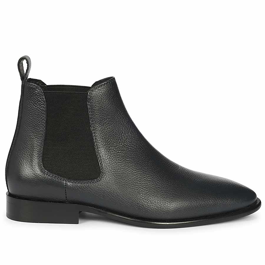 Saint Tomas navy premium leather chelsea boots men – side view