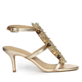Saint Vesper Embellished Platin Leather Stilettos