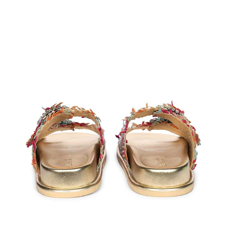 Saint Nuala woven leather footbed slide sandals - back heel view