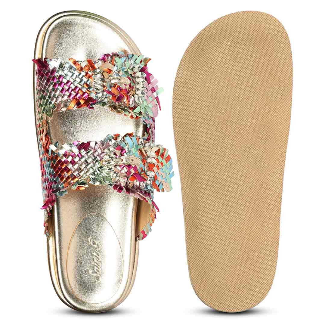 Saint Nuala leather footbed sandal, moulded footbed and sole detail