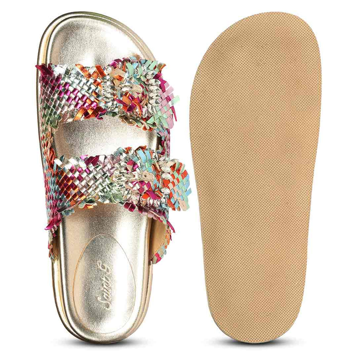 Saint Nuala leather footbed sandal, moulded footbed and sole detail