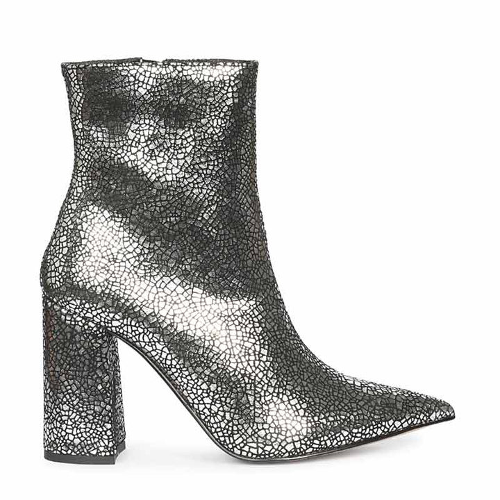 Saint Lorena Silver Metallic Leather High Ankle Boots