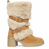 Saint Snövella Tan Suede Leather Fur Boots