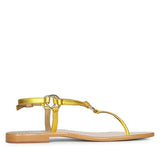 Saint Coretta O-Ring Yellow Metallic Leather Sandals