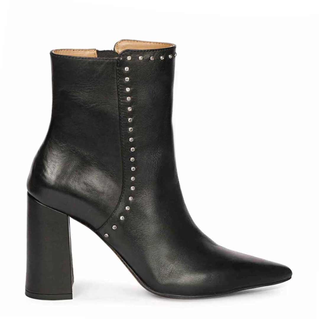 Saint Fia Black Leather Block Heel Boots