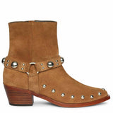 Saint Melia Tan Suede Leather Ankle Boots