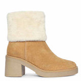 Saint Glacienne Tan Suede Leather Fur Cuff Ankle Boots