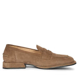 Saint Carla Dark Taupe Suede Leather Saddle Moccasins