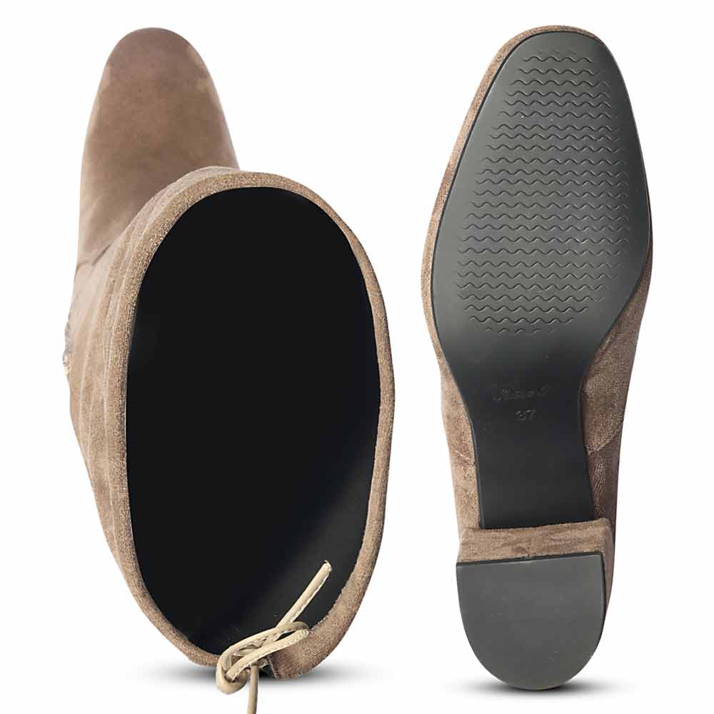 Saint Luisa Taupe Stretch Suede Above The Knee thigh high Boots