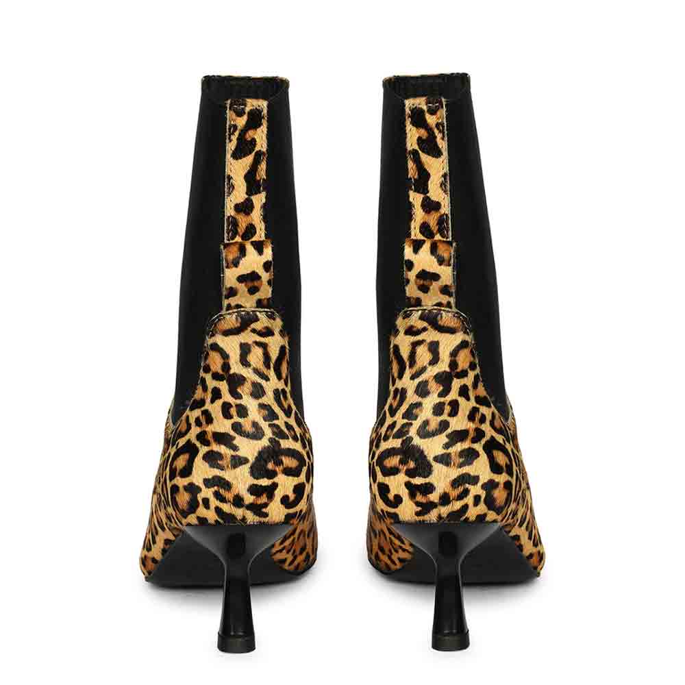 Saint Oriana Leo Print Leather Ankle Boots