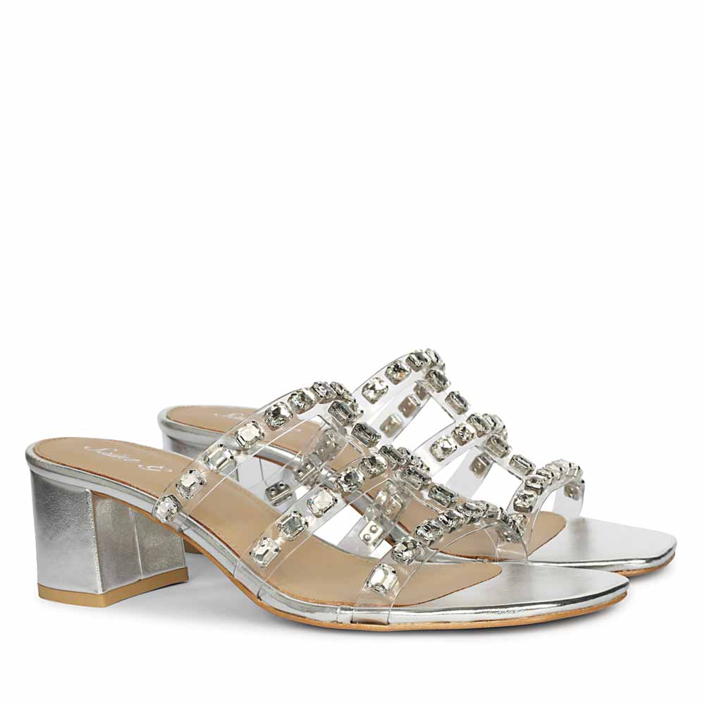 Rhinestone Detail Block Heels