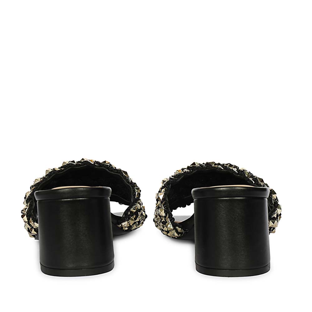 Saint Winnie Stud Embellished Leather Block Heels