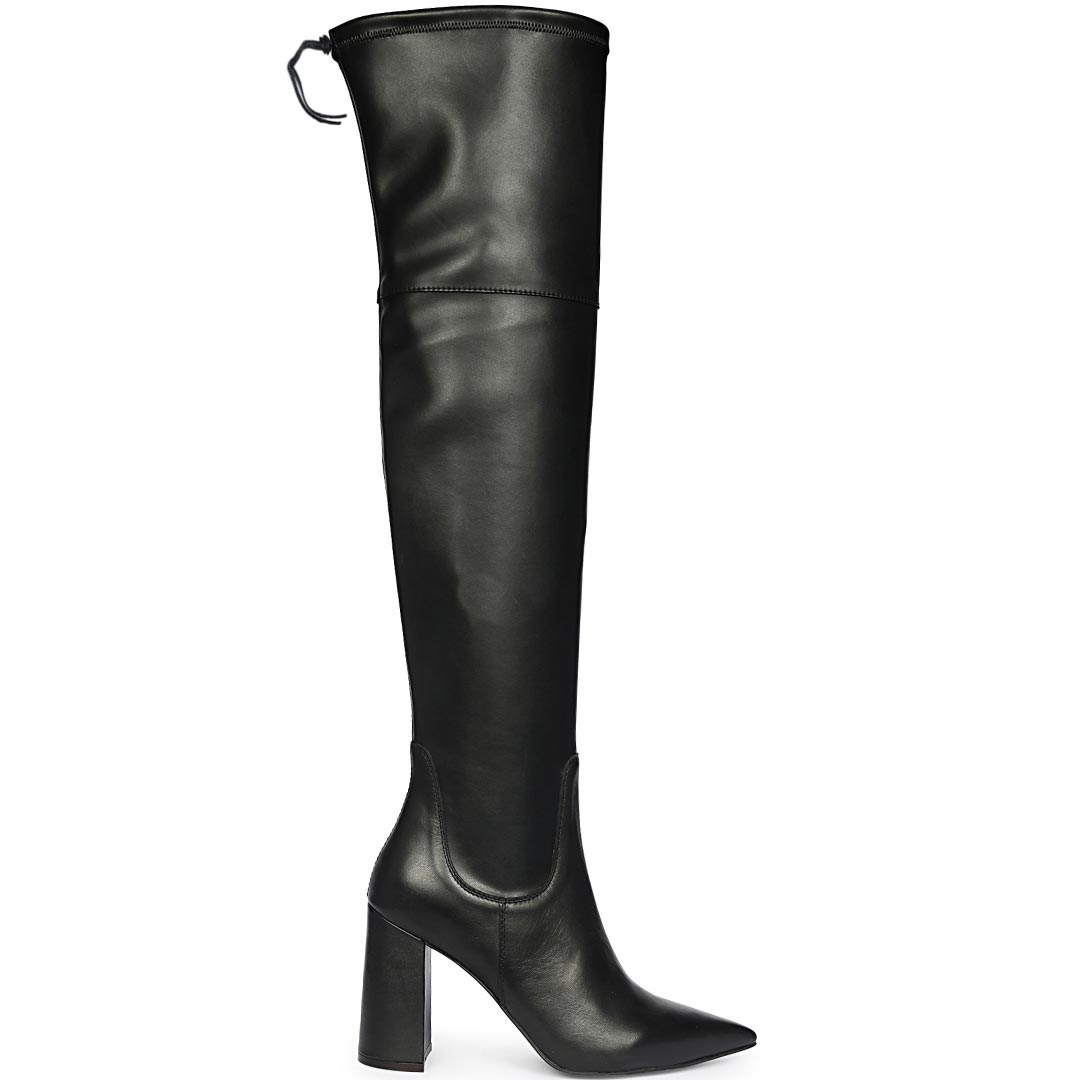 Saint Amara Black Stretch Napa Thigh High Boots