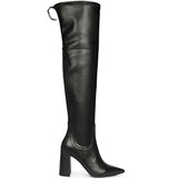 Saint Amara Black Stretch Napa Thigh High Boots