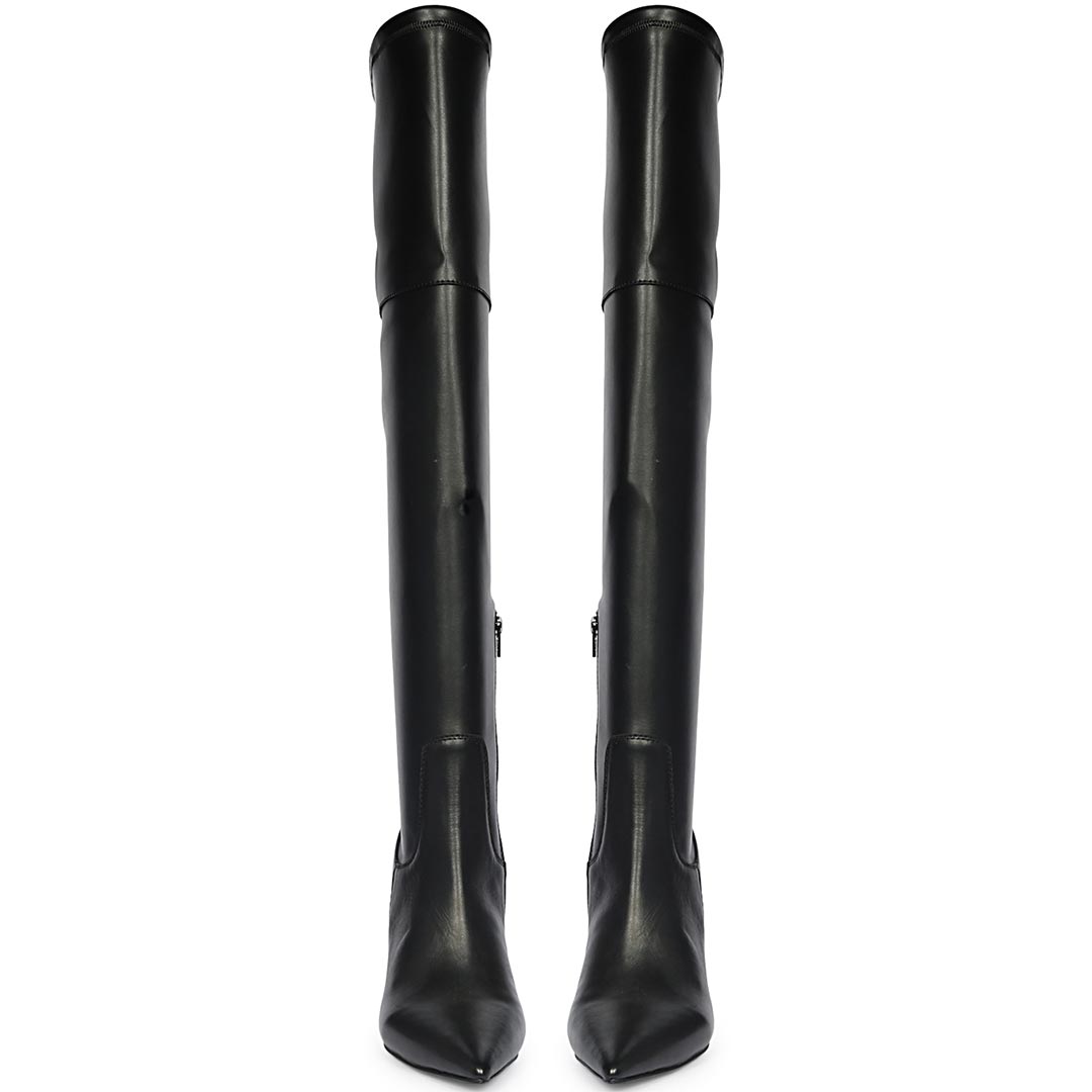 Saint Amara Black Stretch Napa Thigh High Boots
