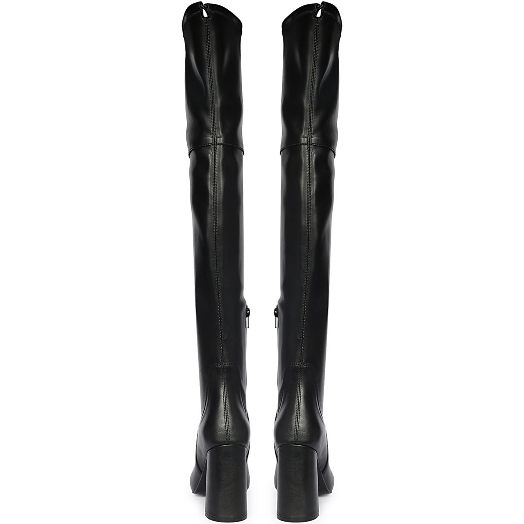 Saint Amara Black Stretch Napa Thigh High Boots