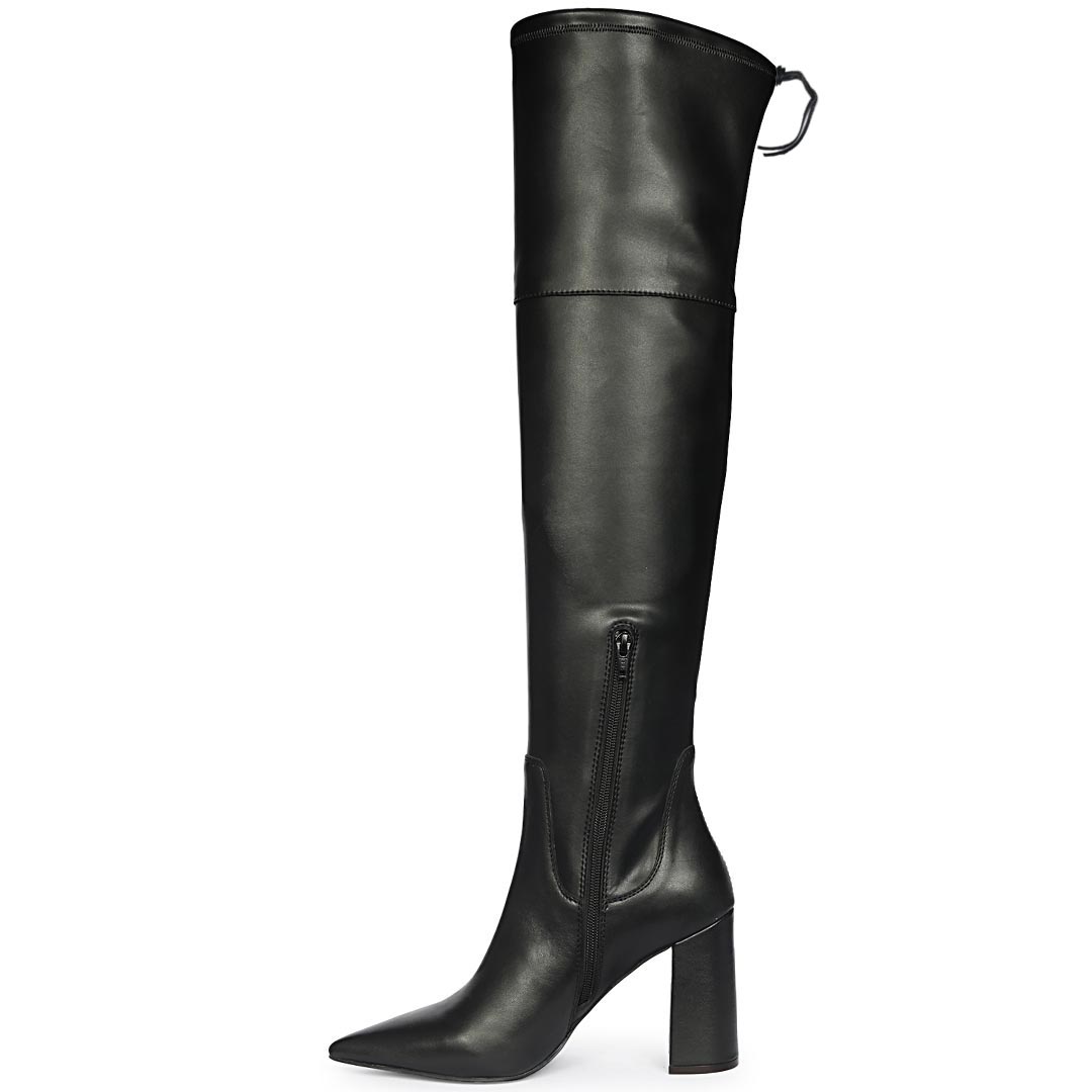 Saint Amara Black Stretch Napa Thigh High Boots