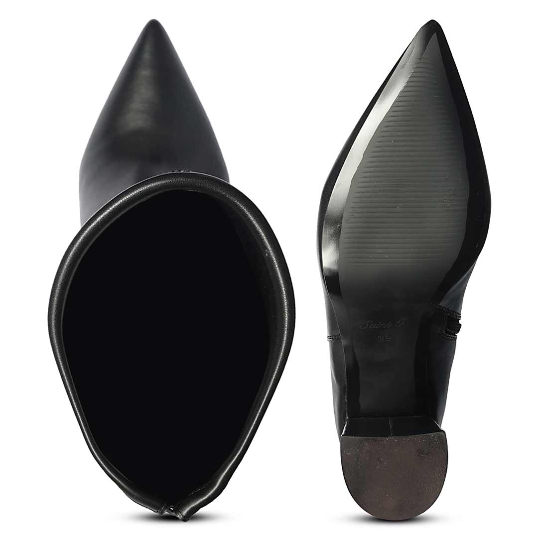 Saint Amara Black Stretch Napa Thigh High Boots