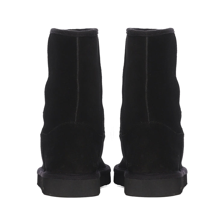 "Saint Corah Sequins Black Snug Boots: Stylish and comfortable women's footwear with sequin embellishments for a touch of glam."