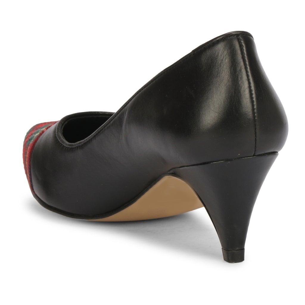 Saint Olivia Black Kitten heel pumps - SaintG UK