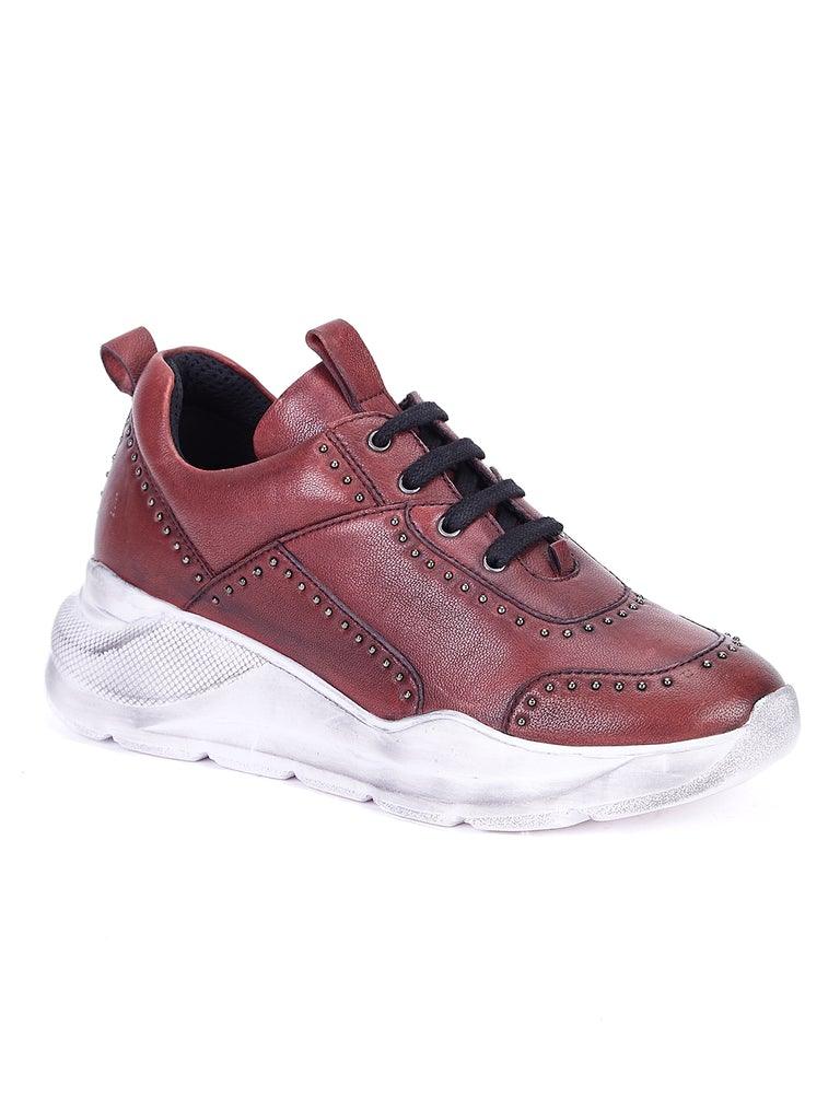 Saint Alphonso Red Leather Sneakers - SaintG UK