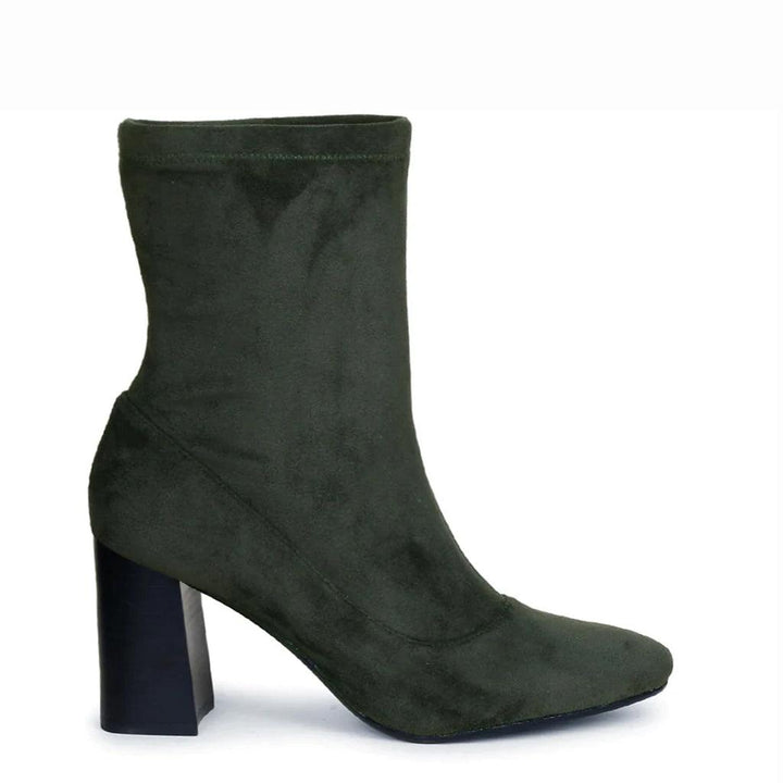 Saint Eleanor Grey Stretch Suede High Ankle Boots - SaintG UK