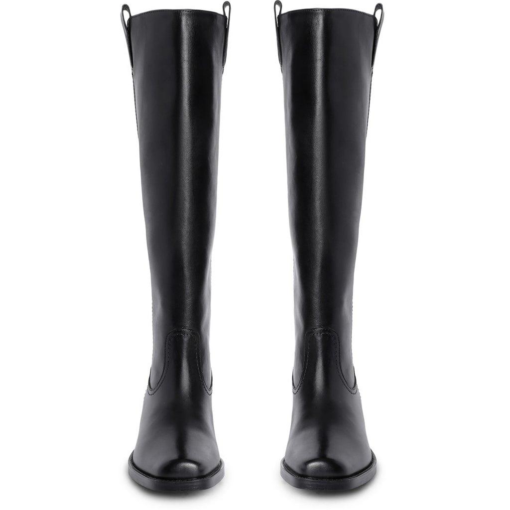 Saint Alessia Black Leather Block Heel Calf Boots - SaintG UK