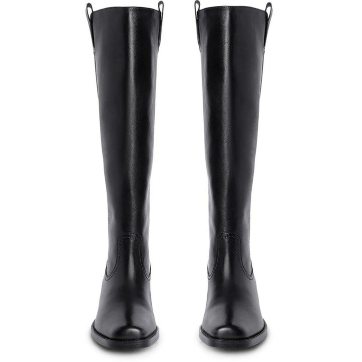 Saint Alessia Black Leather Block Heel Calf Boots - SaintG UK