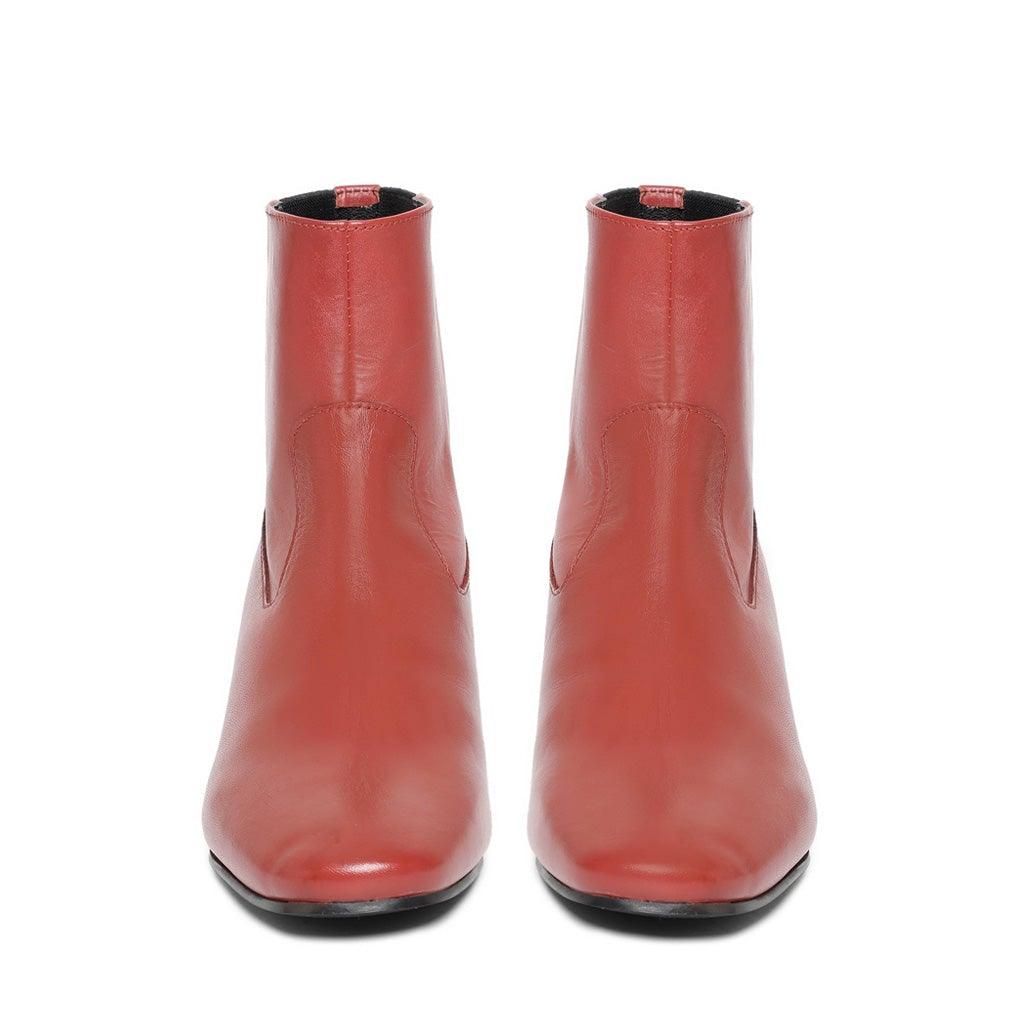 Saint Deborah Red Leather Ankle Boots - SaintG UK