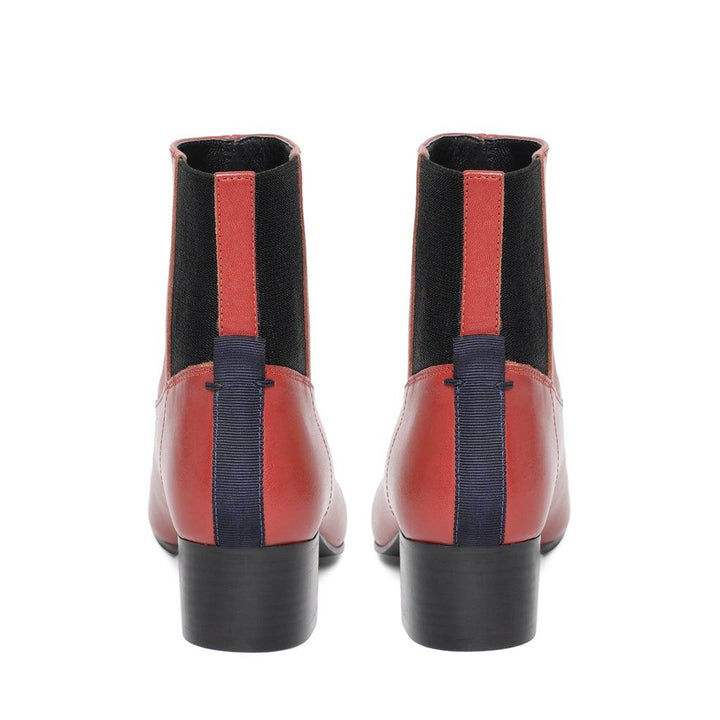 Saint Deborah Red Leather Ankle Boots - SaintG UK