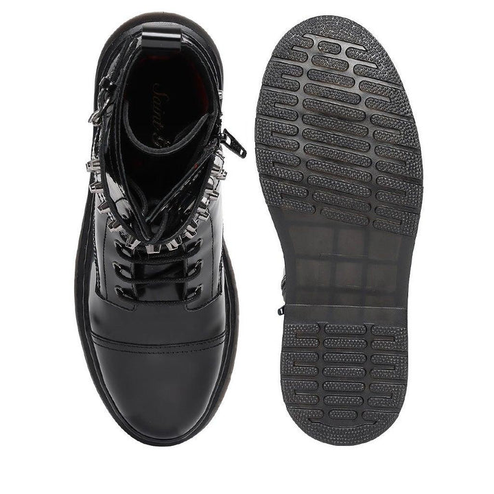 Saint Marcia Black Studded With Lace Up Boots - SaintG UK