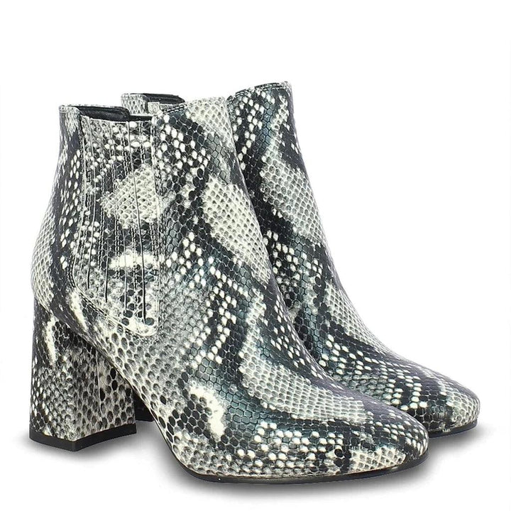 Saint Giovanna Python Print Vegan Leather Ankle Boots - SaintG UK