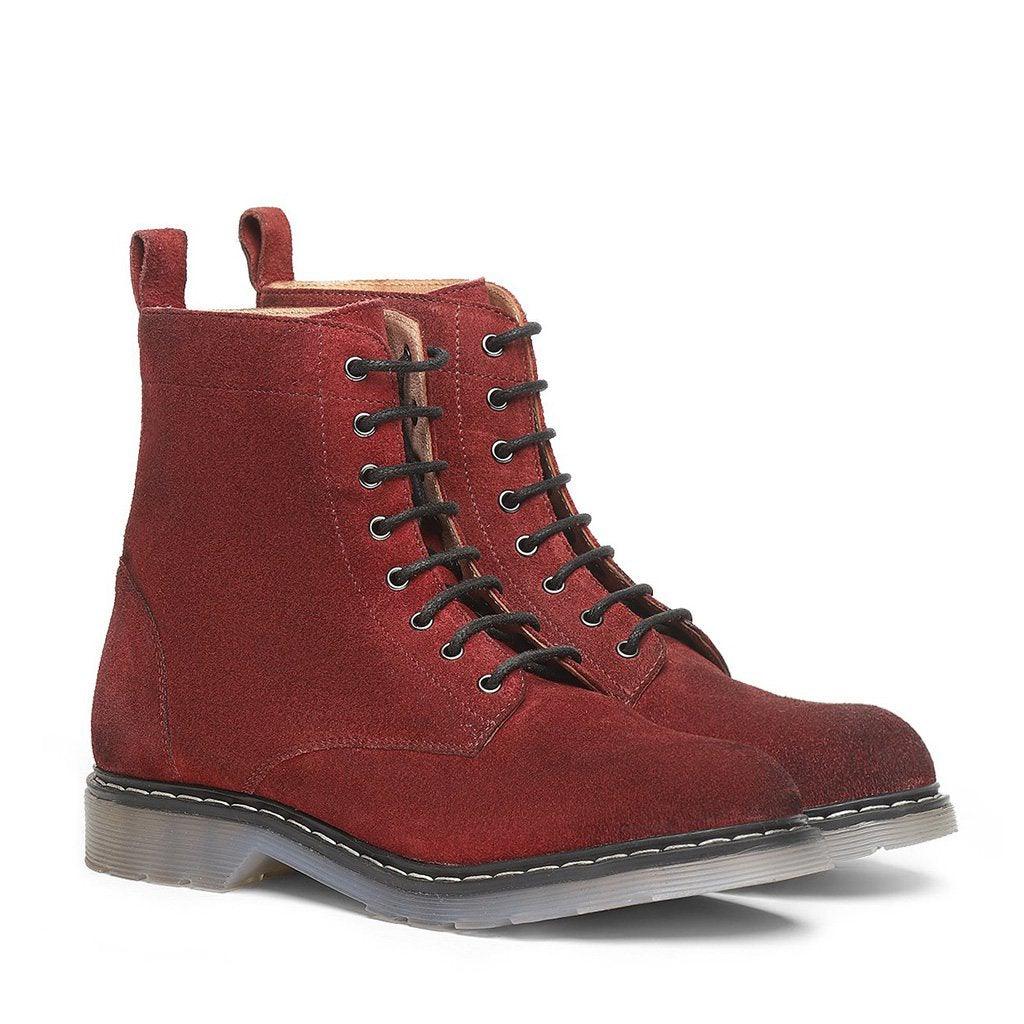 Saint Kiara Red Suede Leather Ankle Boot - SaintG UK