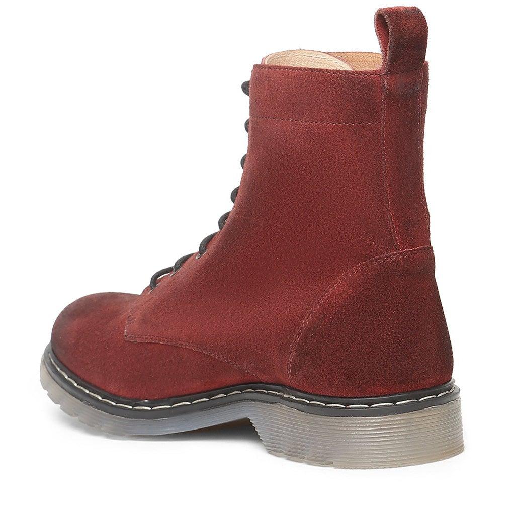Saint Kiara Red Suede Leather Ankle Boot - SaintG UK