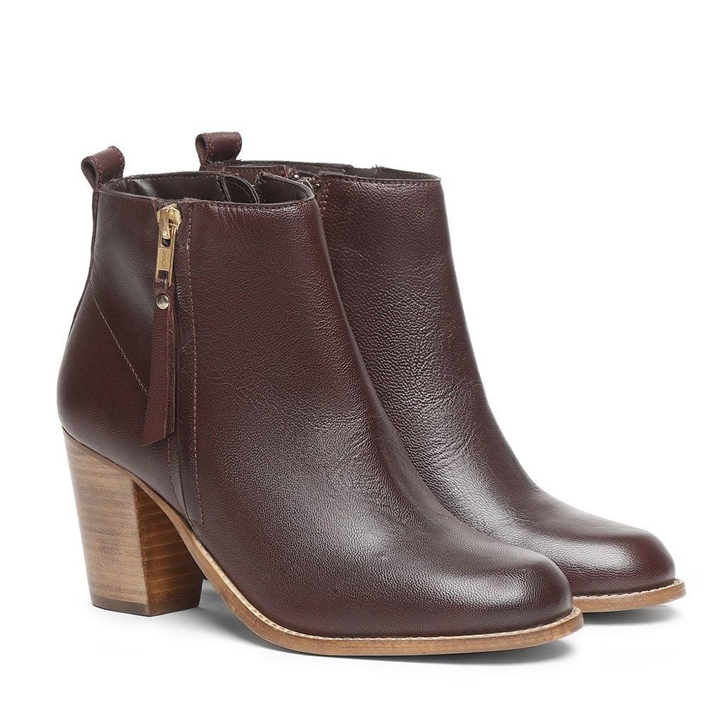 Saint Alexa Brown Leather Ankle Boots - SaintG UK