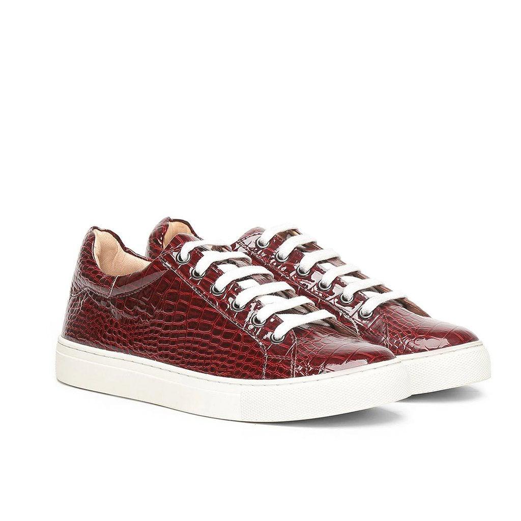 Red Leather  Sneakers for women