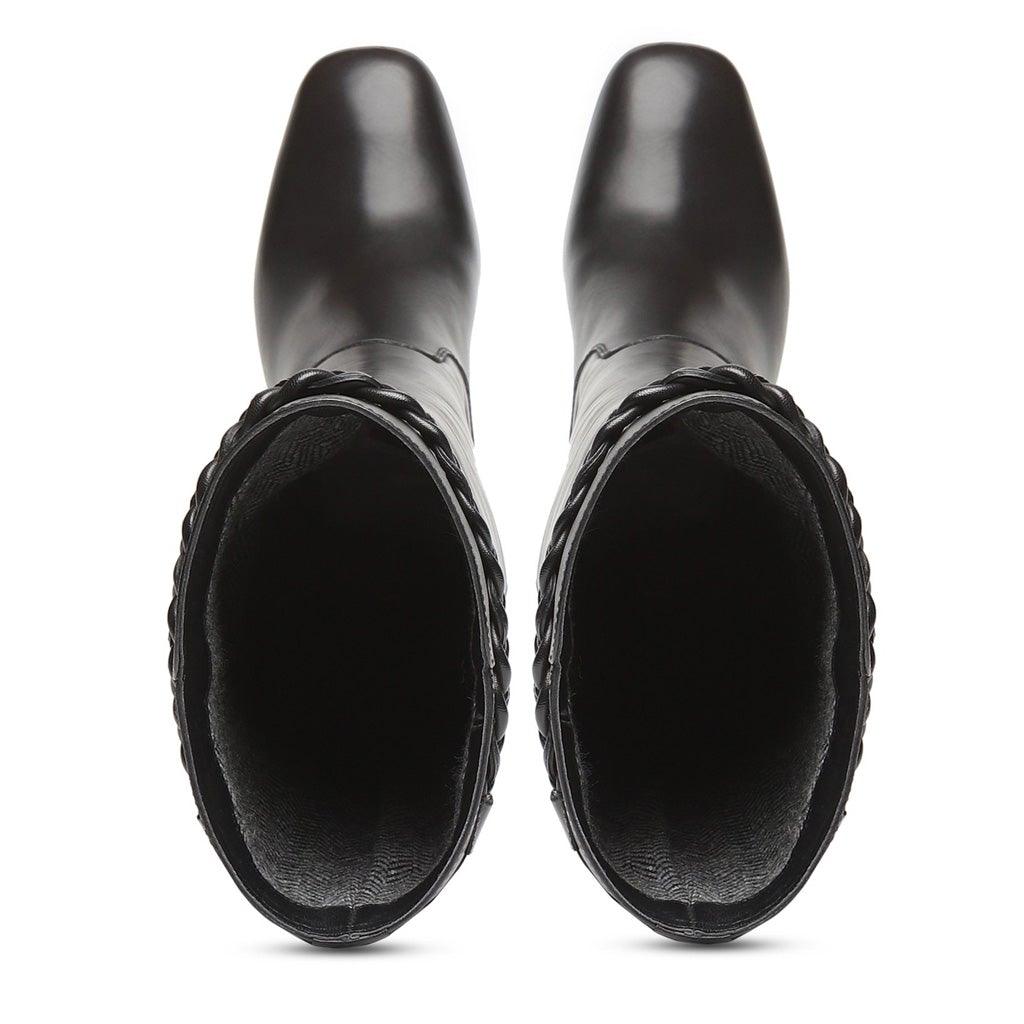 Saint Lelia Black Leather Knee High Boots - SaintG UK