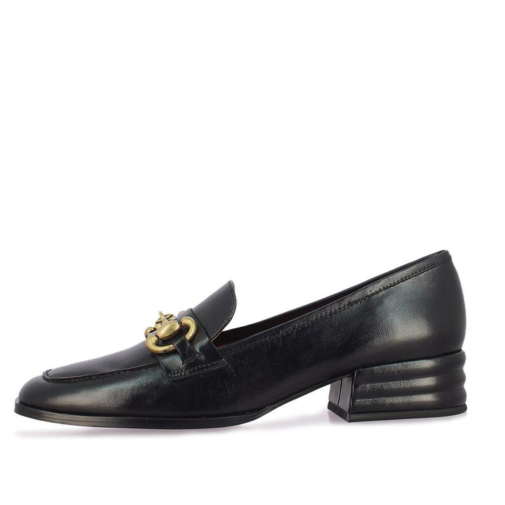 Saint Jenny Black Distressed Leather Handcrafted Shoes - SaintG UK