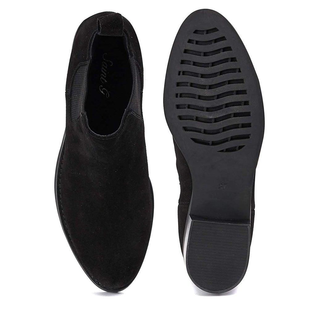 Saint Isa Black Leather Ankle Boot - SaintG UK