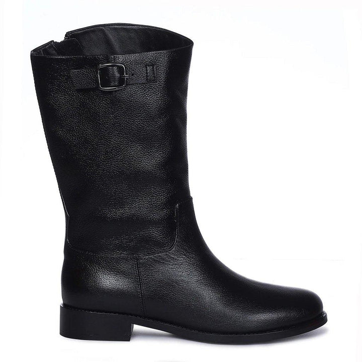 Saint Martina Black Leather Calf Boots - SaintG UK